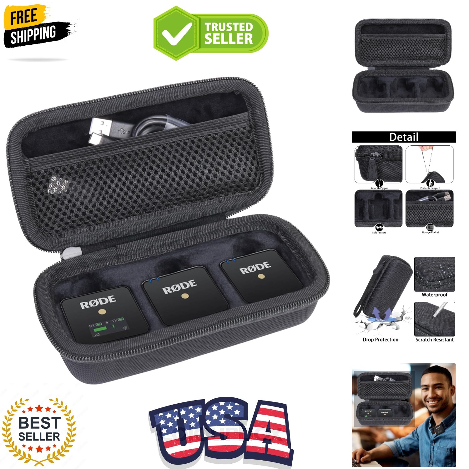 Hard Case for Rode Wireless ME/GO III/GO II Dual Channel Compact Digital Wire…