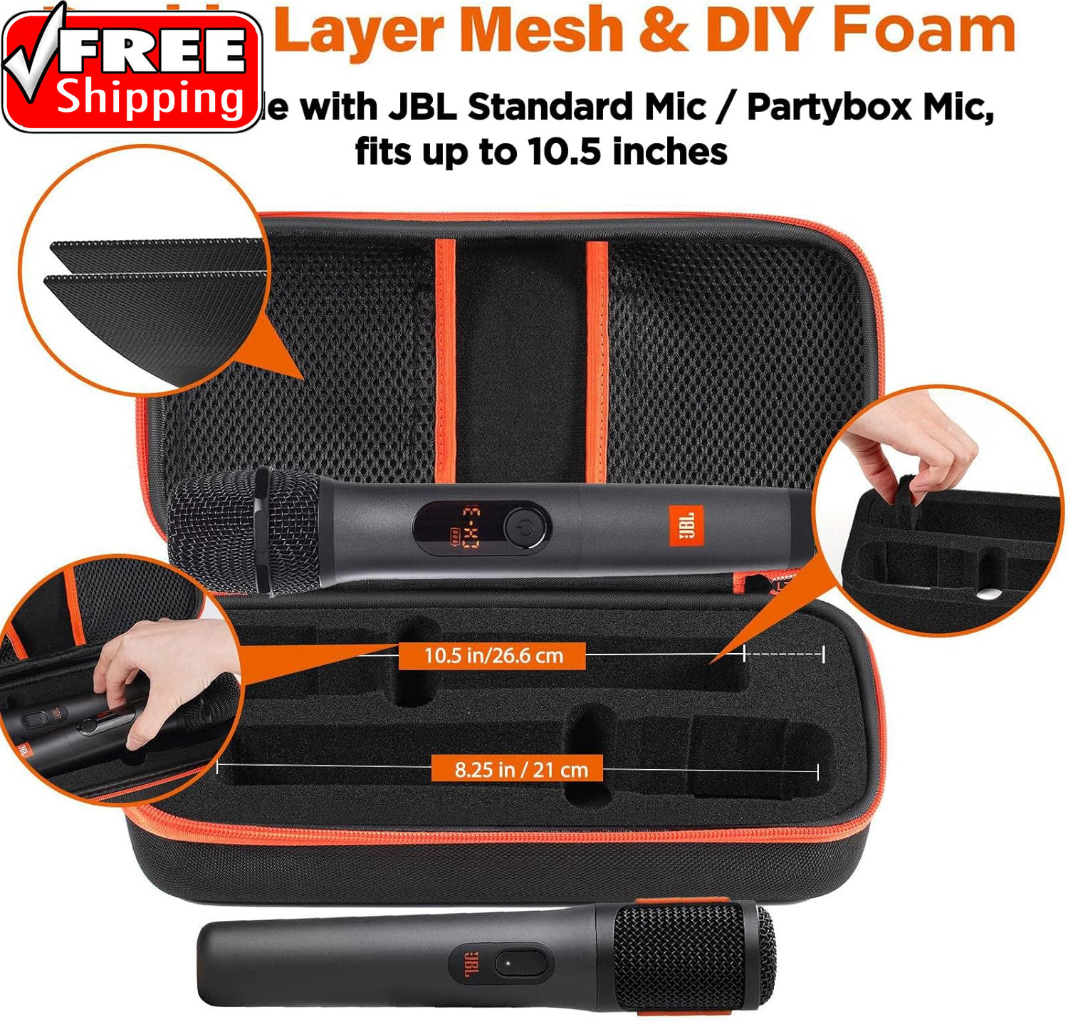 Wireless Microphone Case Compatible with JBL Wireless Two Microphone System, Dua