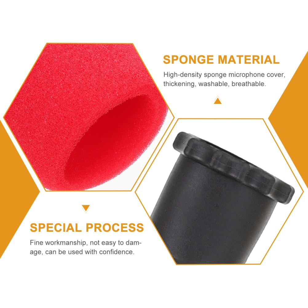 5 Sets Reusable Microphone Protective Covers Assorted Colors Anti-Drop Rings