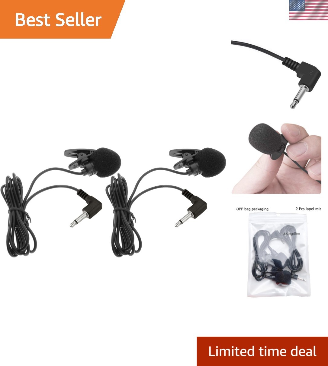 Omnidirectional Clip-On Mic – 2 pcs Set for Voice Amplifiers and Presentations