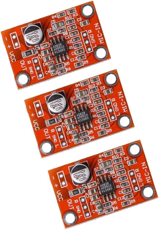3Pcs AD828 Stereo Dynamic Microphone Preamplifier Board Pickup Module DC 3.8V…