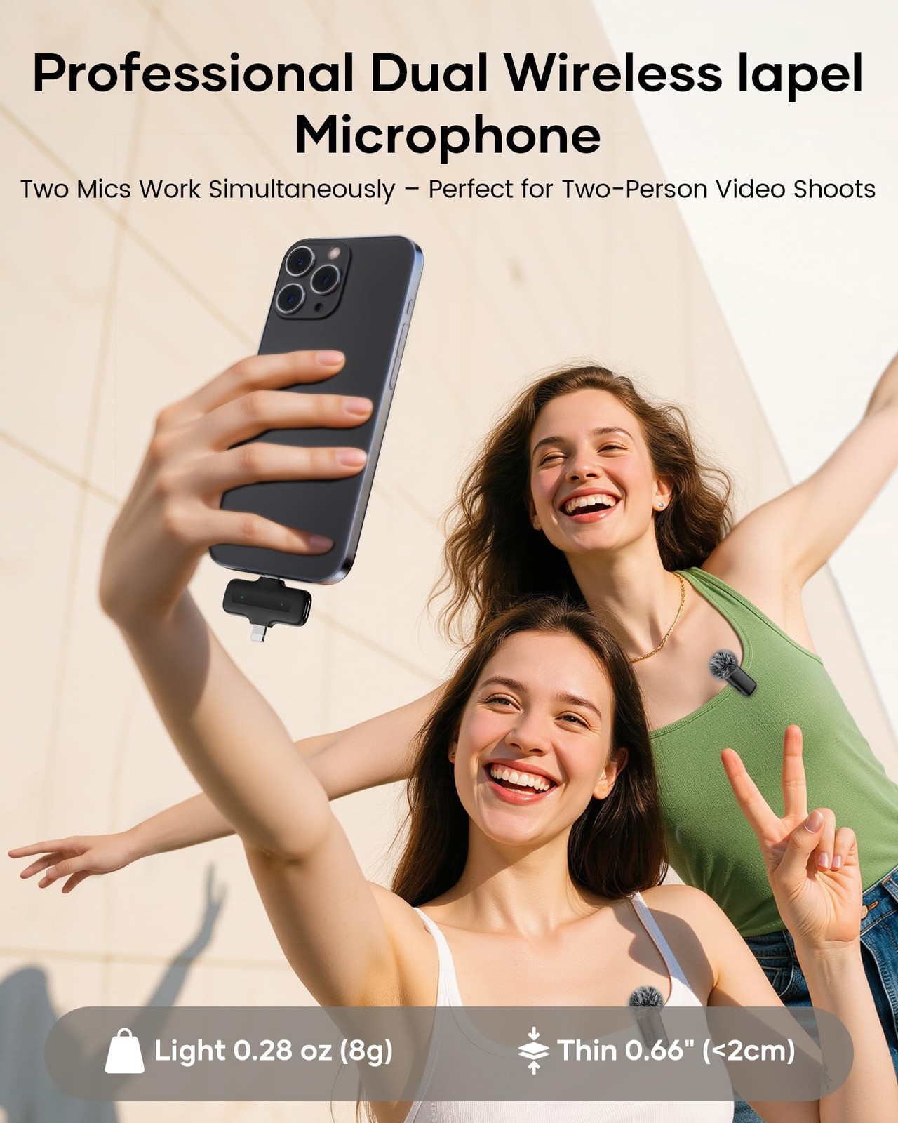 Wireless Lavalier Microphone for iPhone iPad Android with Charging Case,Lapel…