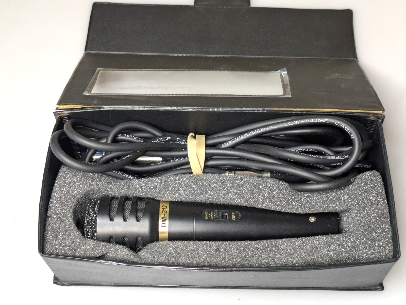 DM-312 Dynamic Microphone with Hi-fi Karaoke Switch with cable and Box.
